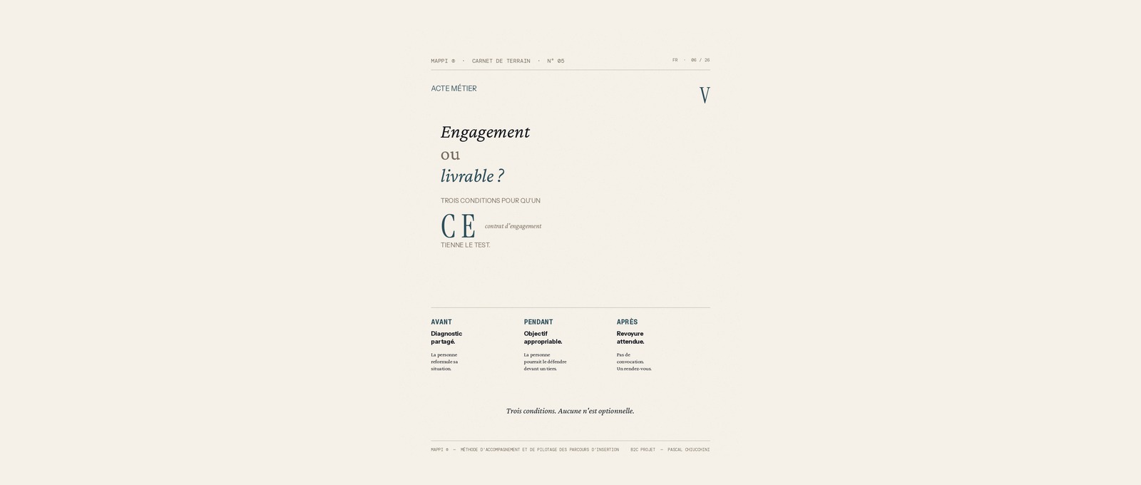 Carnet de terrain — Trois conditions pour un Contrat d'Engagement qui engage vraiment